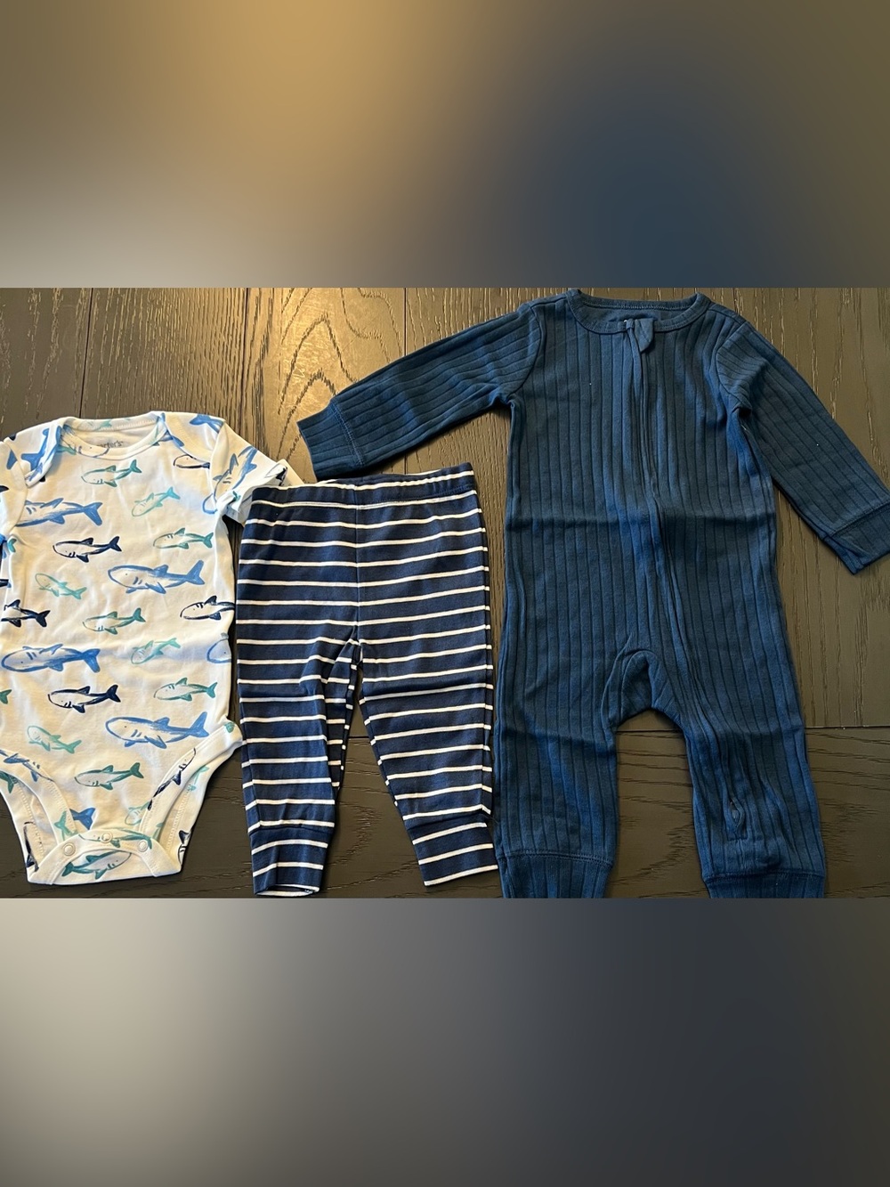Carter’s Baby Boys 3 Pc Outfit With Onesie Bodysuit, Joggers & Pajamas 6 Mon NWT